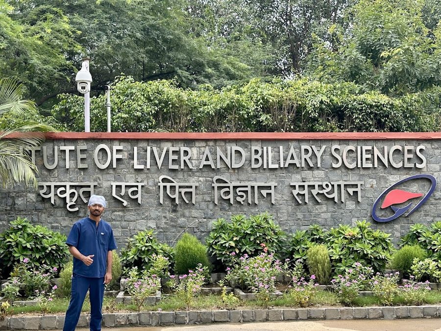Dr. Bhaskar Das outside the Institute of Liver and Biliary Sciences, New Delhi